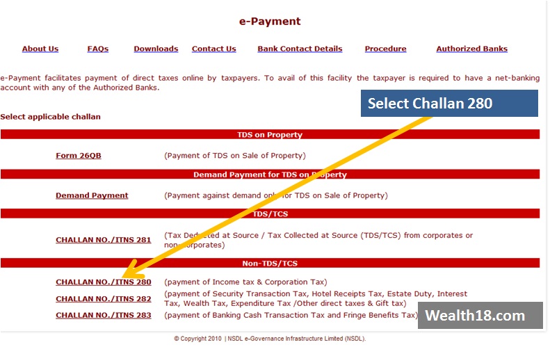 get how 26as online Income How pay online Tax to Wealth18.com â€“ balance